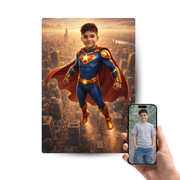 Superheld – Personalisiertes Kinder-Metallposter