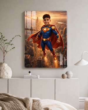 Superheld – Personalisiertes Kinder-Metallposter