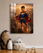 Superheld – Personalisiertes Kinder-Metallposter