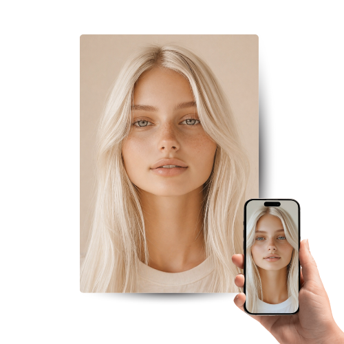 Beige – Dein Foto als Premium-Metallposter