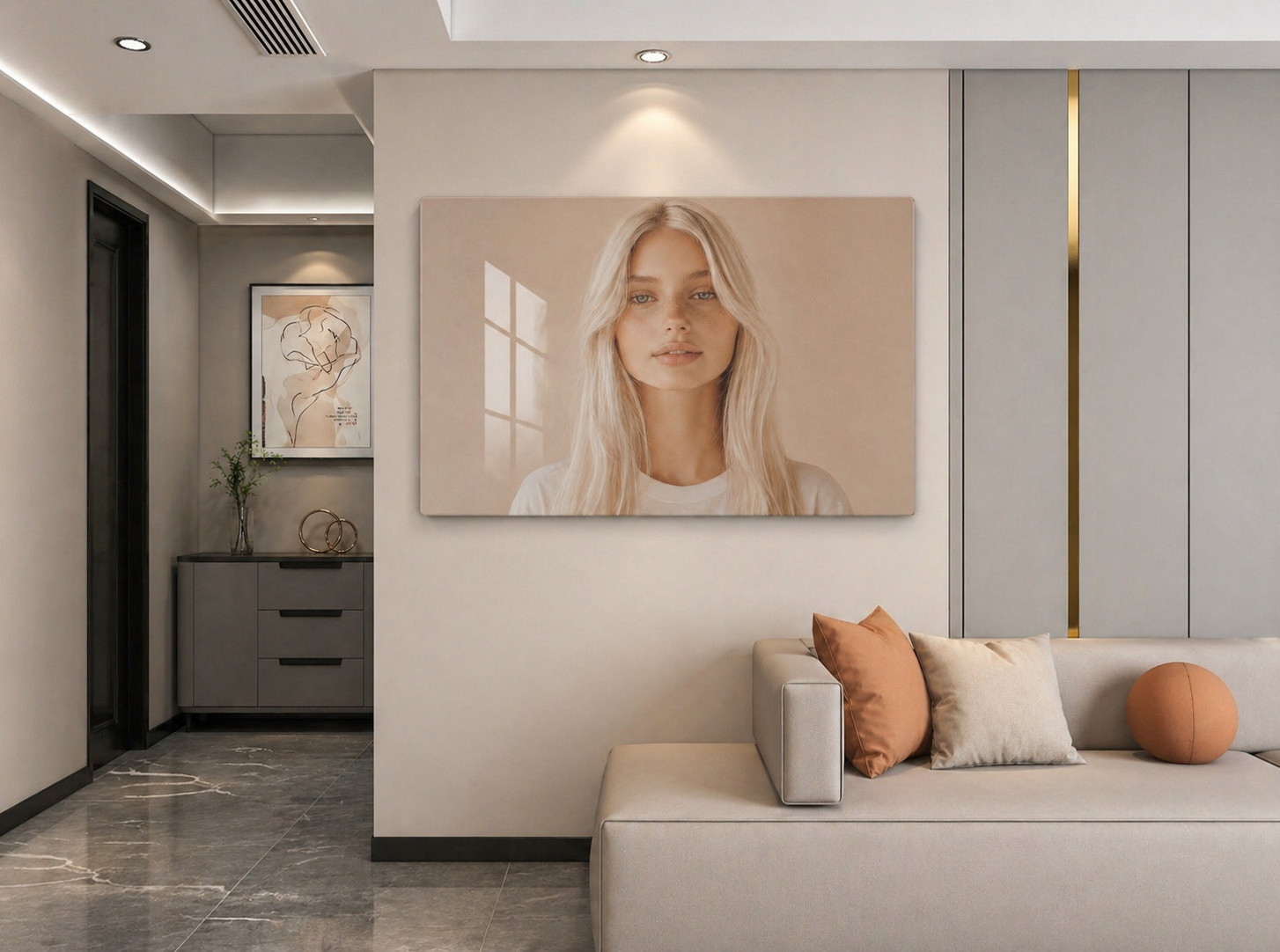 Beige – Dein Foto als Premium-Metallposter